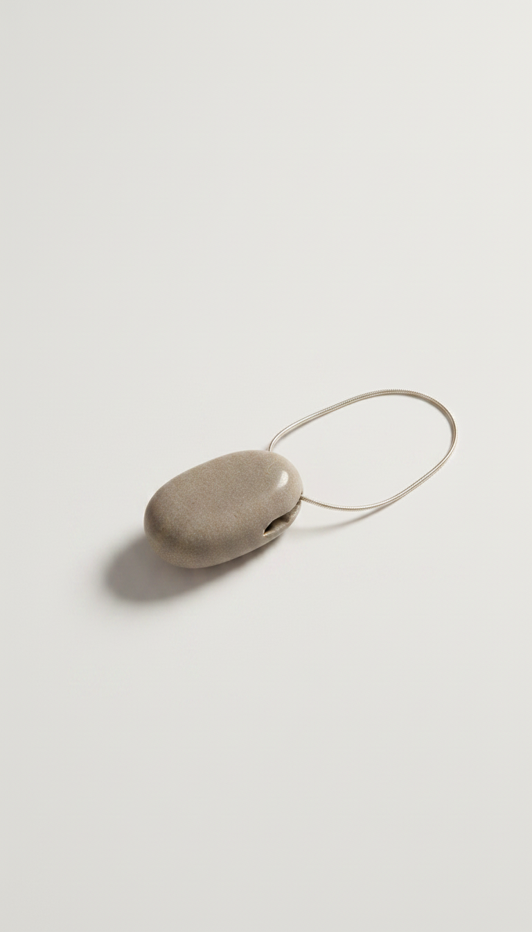 Alternate angle view of Ethically sourced stone pendant necklace