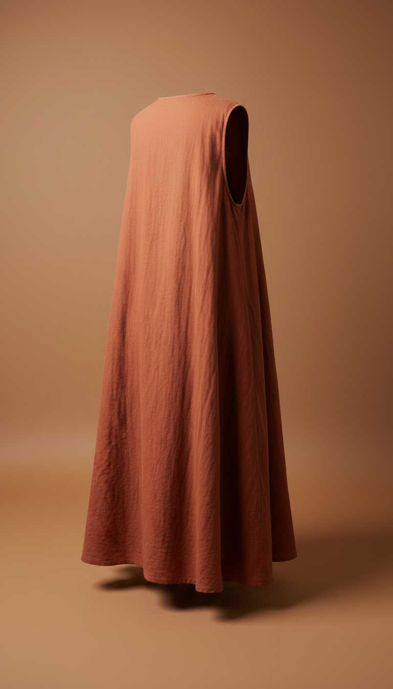 Alternate angle view of Terracotta Cotton Dress