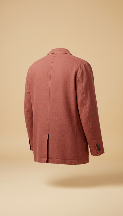 Alternate angle view of Brick Red Unstructured Blazer