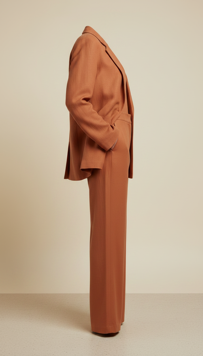 Alternate angle view of Terracotta Summer Suiting Set