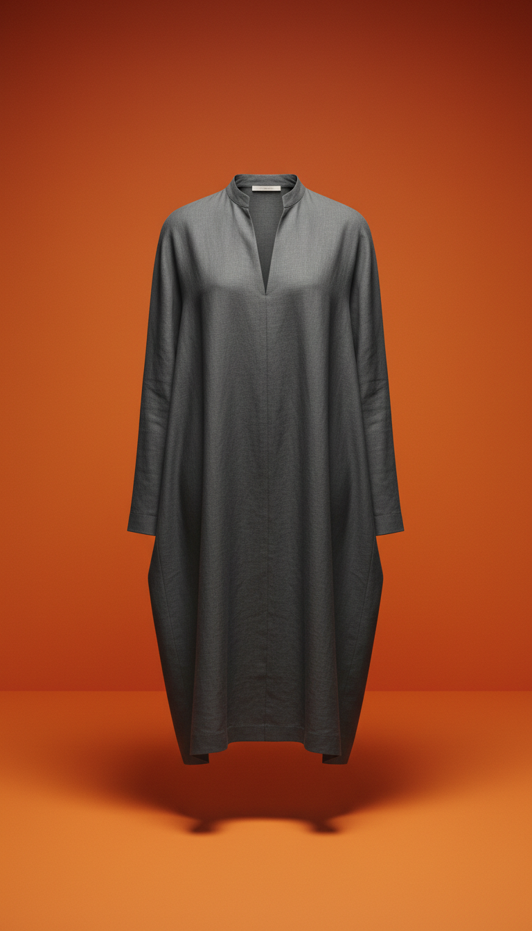 Capture a piece of minimalist fashion apparel from AS PRIME MART, centered in the frame against a clean, bold backdrop in...