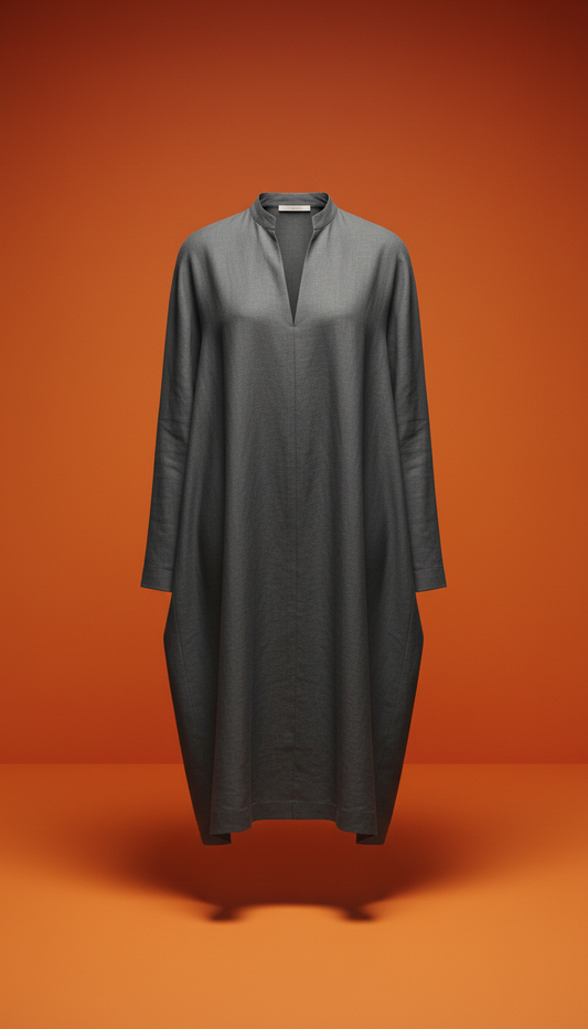 Capture a piece of minimalist fashion apparel from AS PRIME MART, centered in the frame against a clean, bold backdrop in...